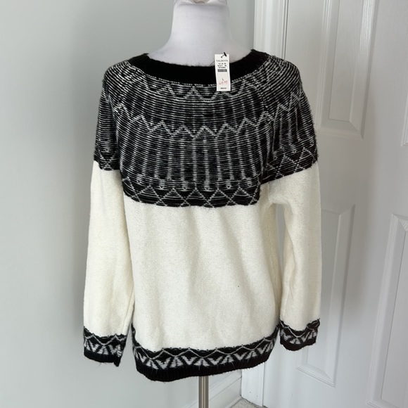 Talbots Fuzzy Fair Isle Crewneck Pullover Sweater - Picture 4 of 10